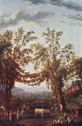 Der Herbst: Weinlese und Blick auf Sorrent, den Golf und die Inseln. unknow artist